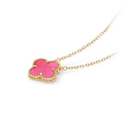 [AuraEcho] NEW CLOVER 15MM PINK ENAMEL NECKLACE