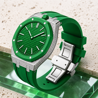 [AuraEcho] Royal Oak Pop Exclusive Steel Case With Diamond(Moissanite) & Silicone Strap