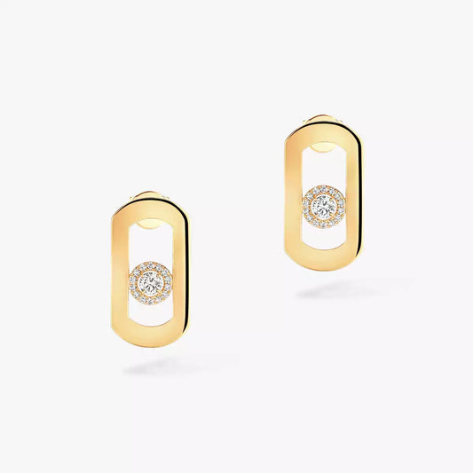 [AuraEcho]So Move Diamond Earrings in Yellow Gold