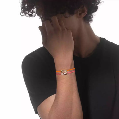 [AuraEcho]Messika Care(s) pink cord pavé bracelet