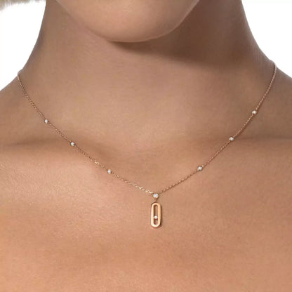 [AuraEcho] Move Uno Gold Diamond Long Necklace