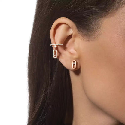 [AuraEcho]Move Uno Diamond Stud Earrings
