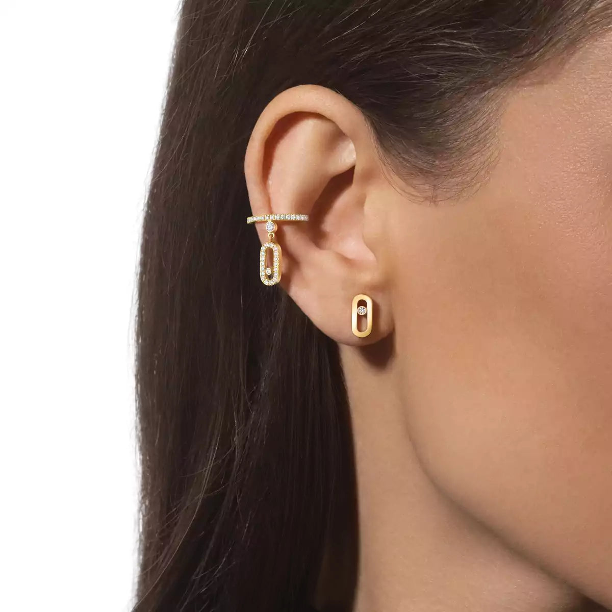 [AuraEcho]Move Uno Diamond Stud Earrings