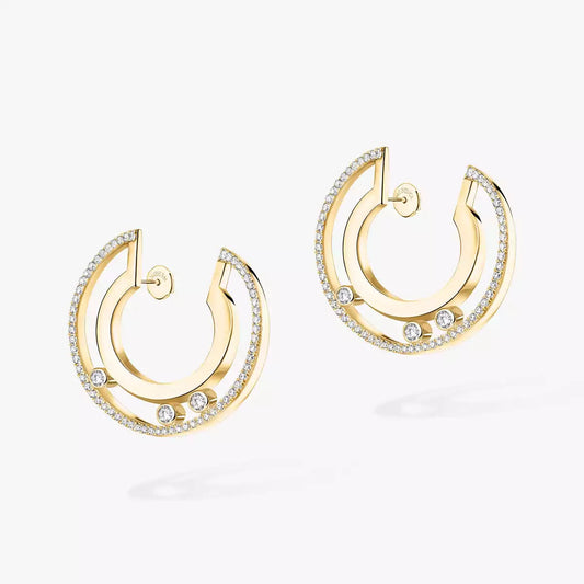 [AuraEcho]Move Romane Small Diamond Hoop Earrings