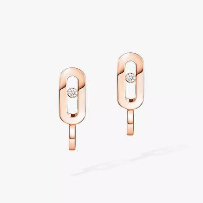 [AuraEcho]Diamond Mini Hoop Earrings Move Classique