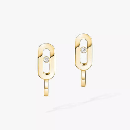 [AuraEcho]Diamond Mini Hoop Earrings Move Classique