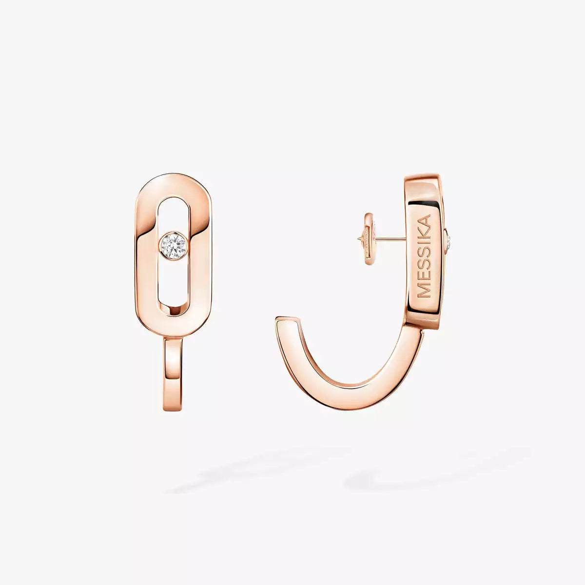 [AuraEcho]Diamond Mini Hoop Earrings Move Classique