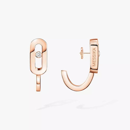 [AuraEcho]Diamond Mini Hoop Earrings Move Classique