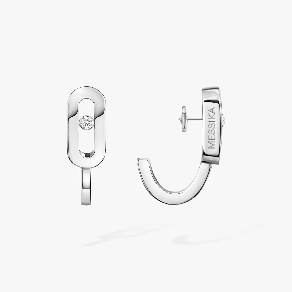 [AuraEcho]Diamond Mini Hoop Earrings Move Classique
