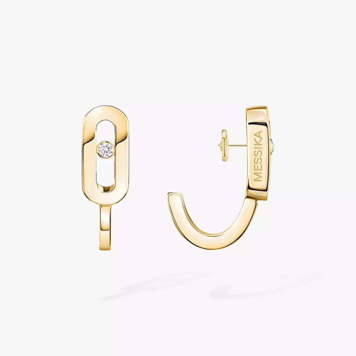 [AuraEcho]Diamond Mini Hoop Earrings Move Classique