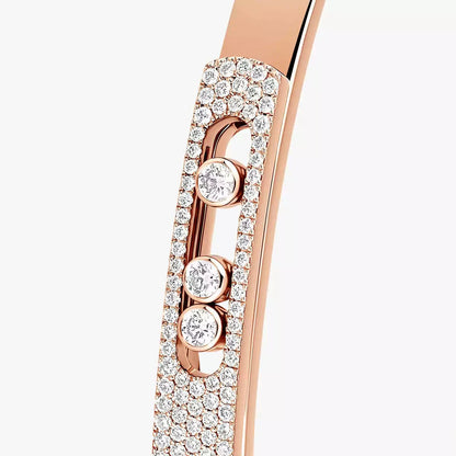 [AuraEcho]Move Noa Rose Gold Pavé Diamond Bangle Bracelet