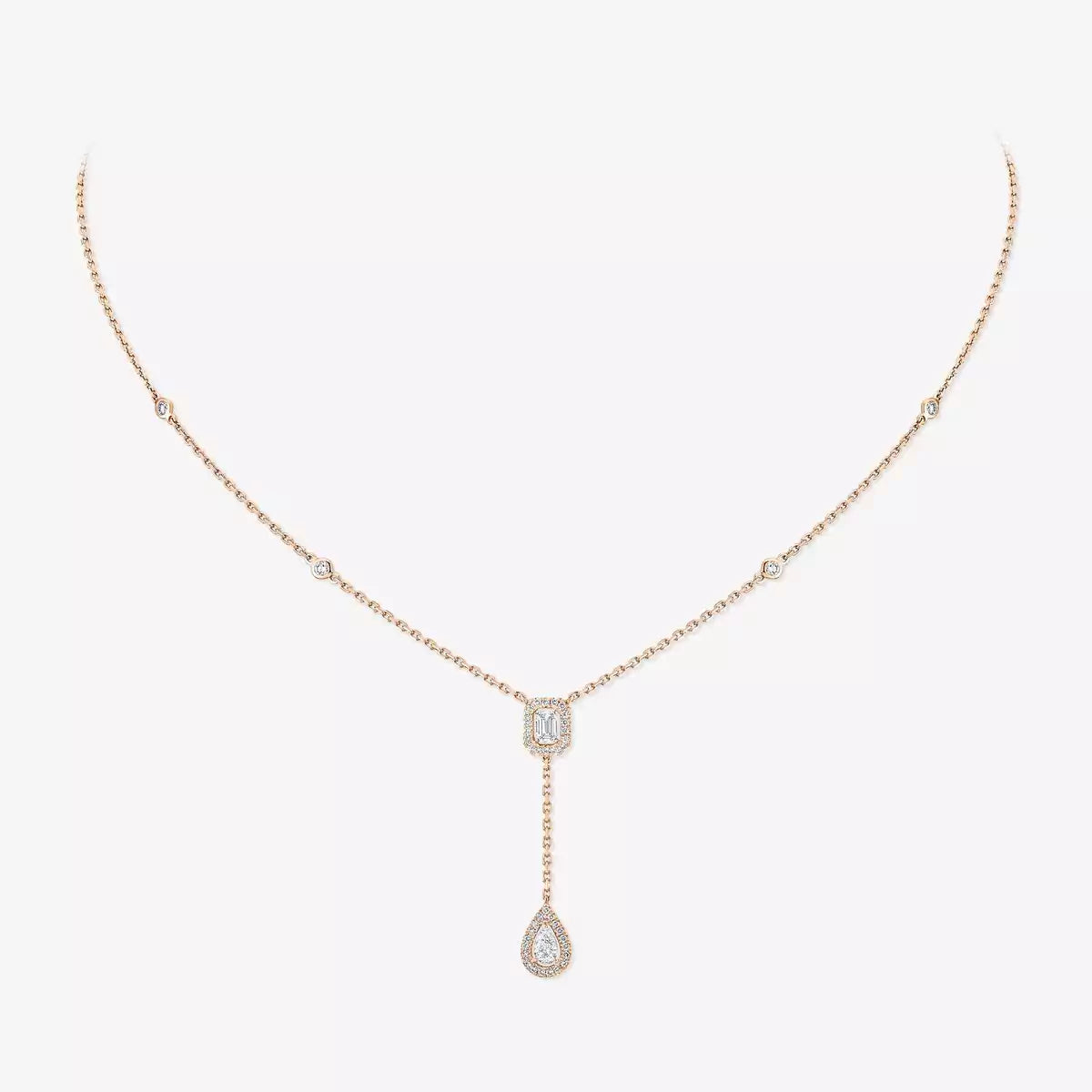 [AuraEcho]Gold Diamond Tie Necklace