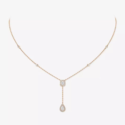 [AuraEcho]Gold Diamond Tie Necklace