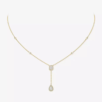 [AuraEcho]Gold Diamond Tie Necklace