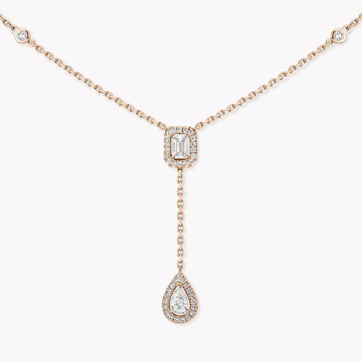 [AuraEcho]Gold Diamond Tie Necklace