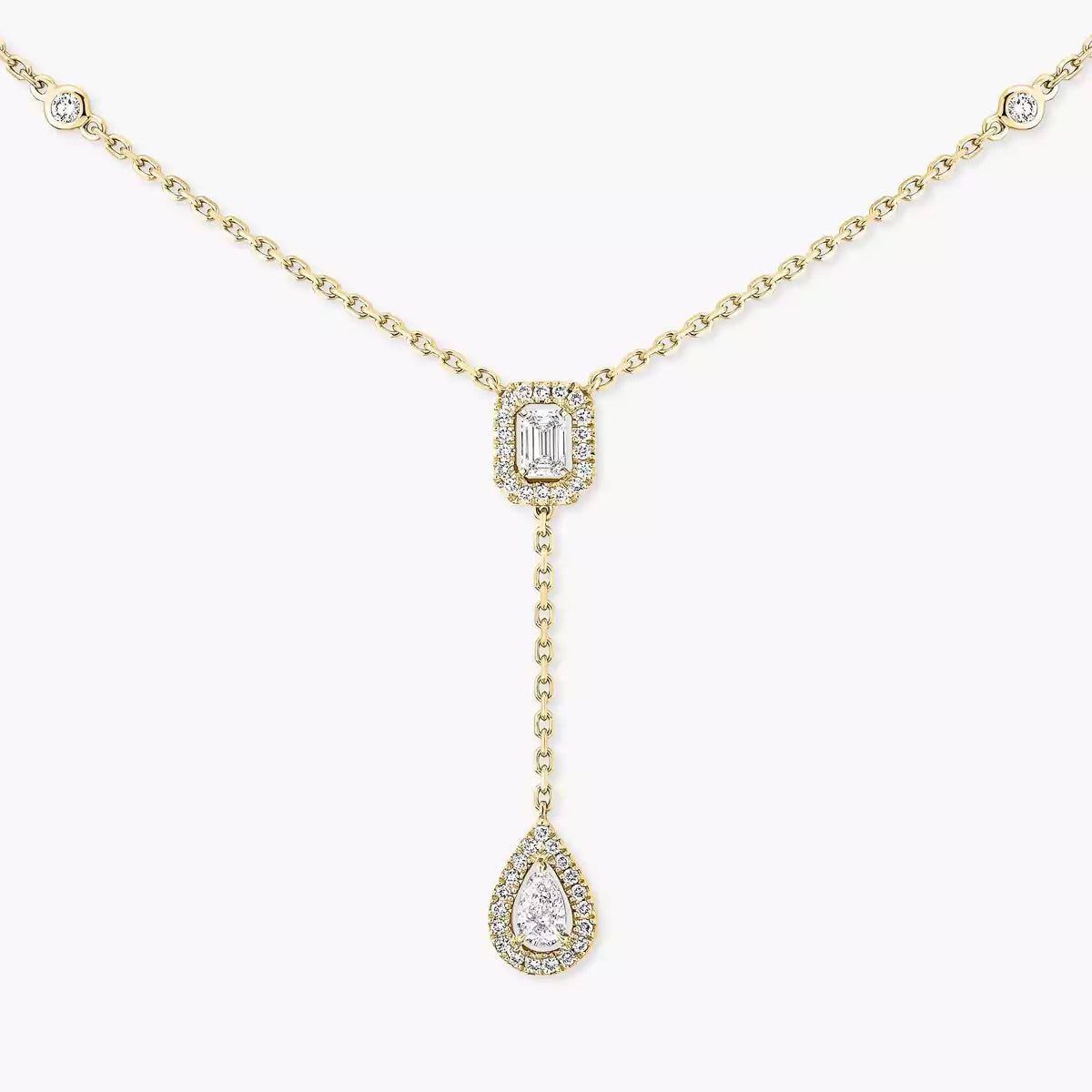 [AuraEcho]Gold Diamond Tie Necklace