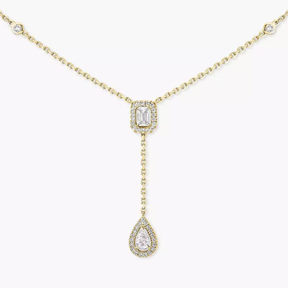 [AuraEcho]Gold Diamond Tie Necklace