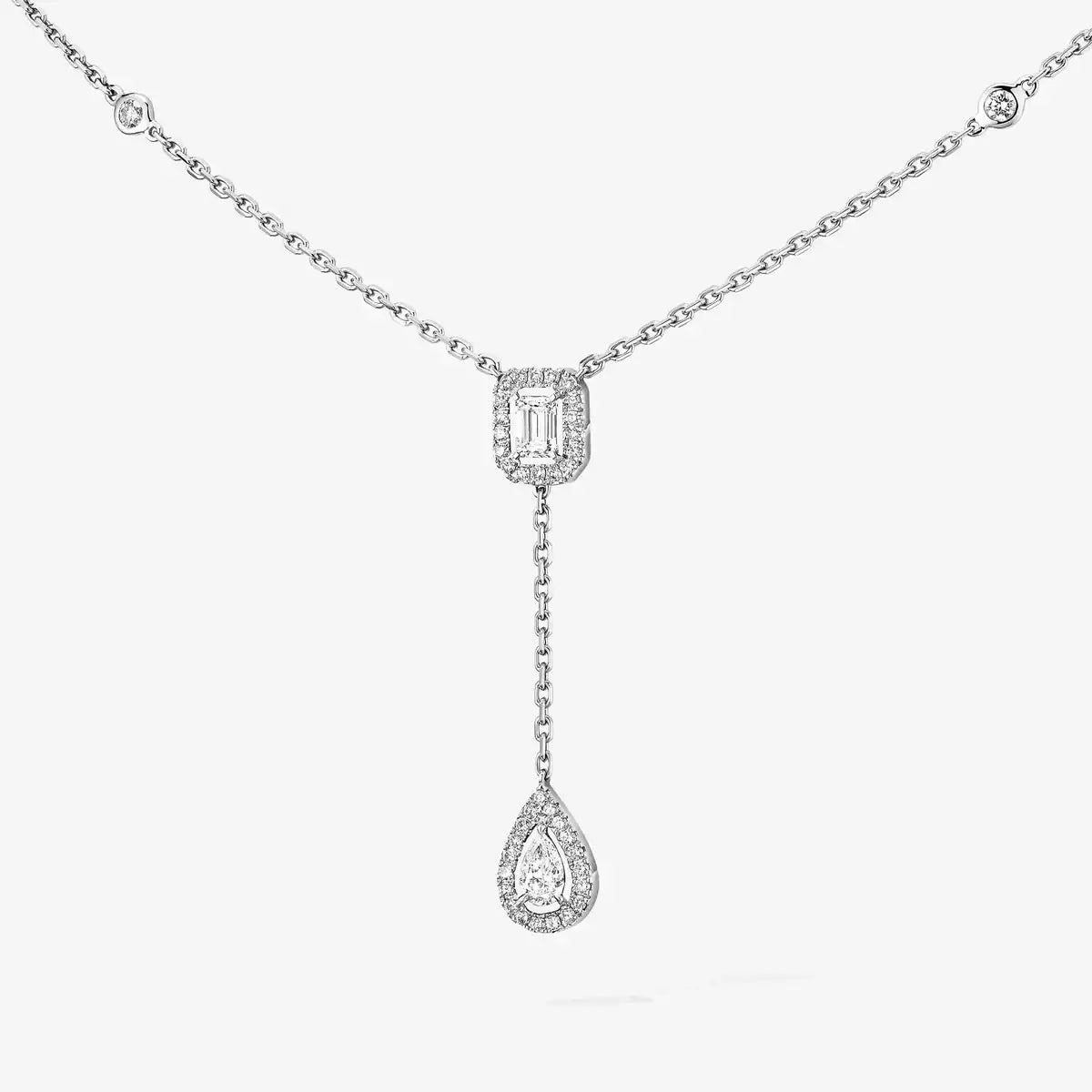 [AuraEcho]Gold Diamond Tie Necklace