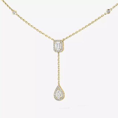 [AuraEcho]Gold Diamond Tie Necklace