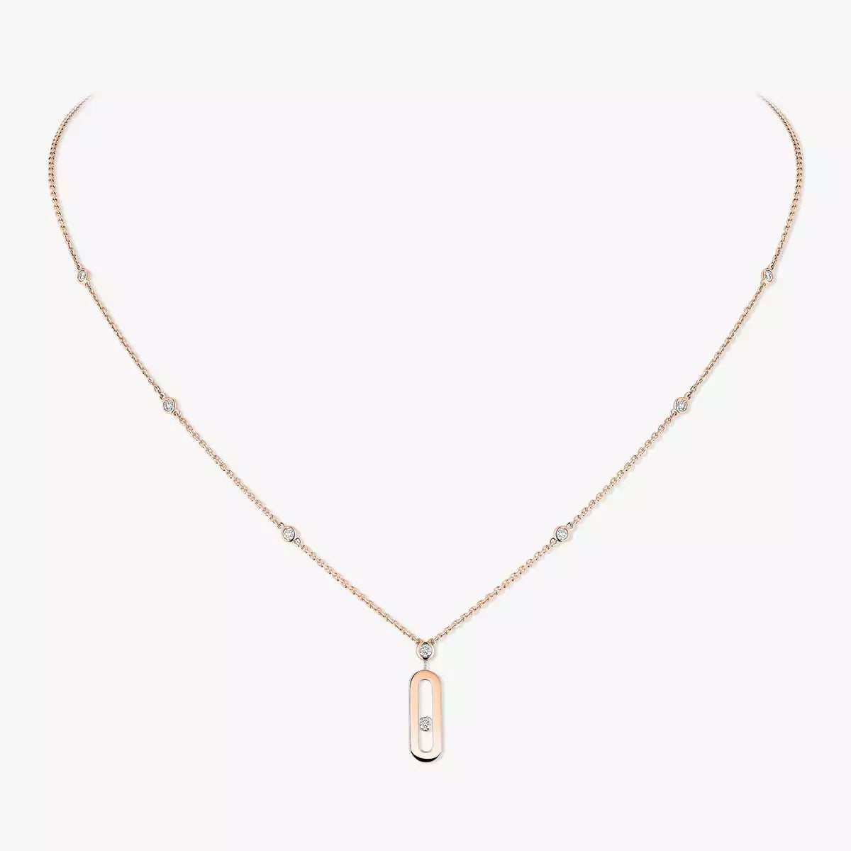 [AuraEcho] Move Uno Gold Diamond Long Necklace