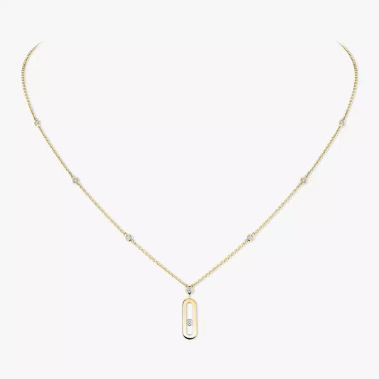 [AuraEcho] Move Uno Gold Diamond Long Necklace