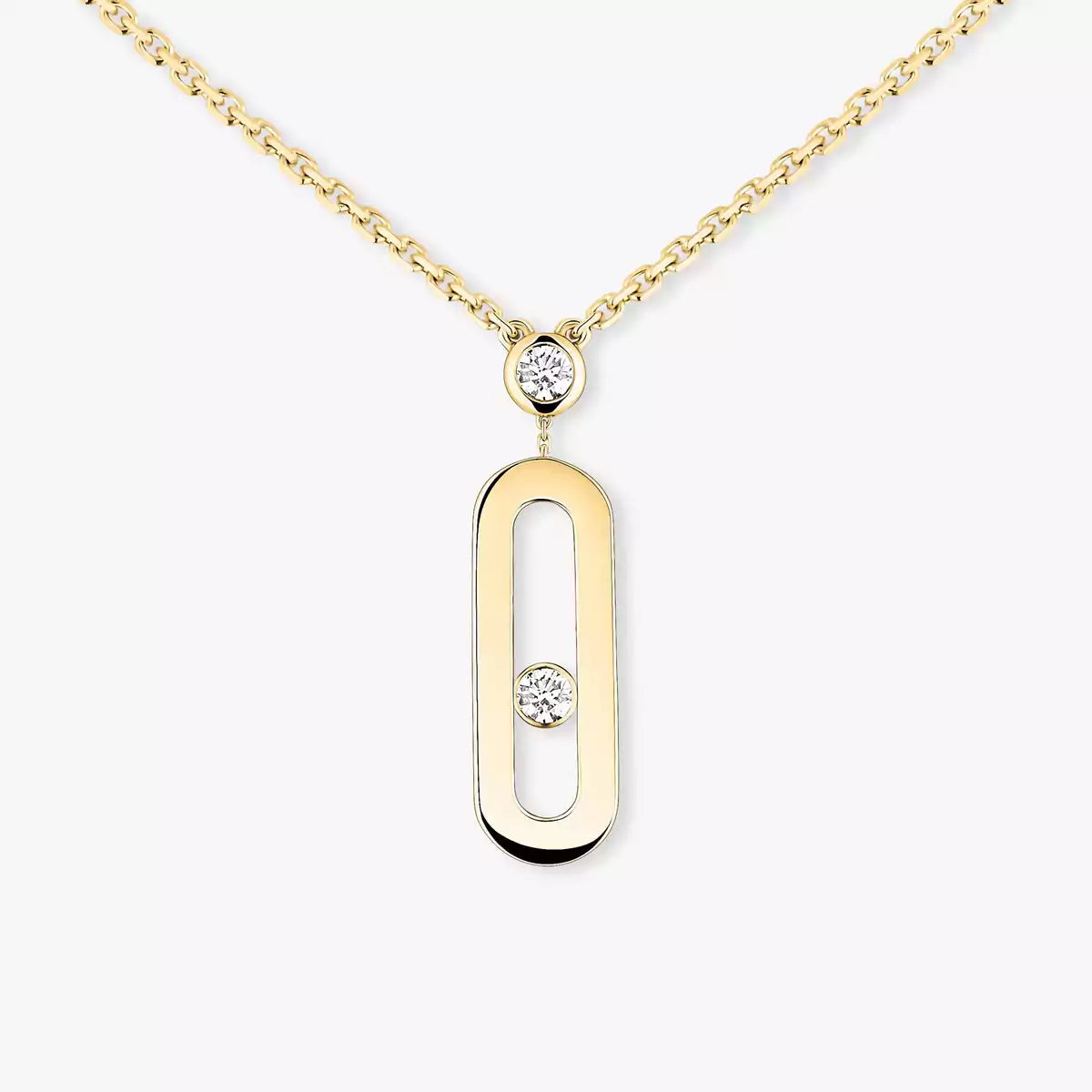 [AuraEcho] Move Uno Gold Diamond Long Necklace