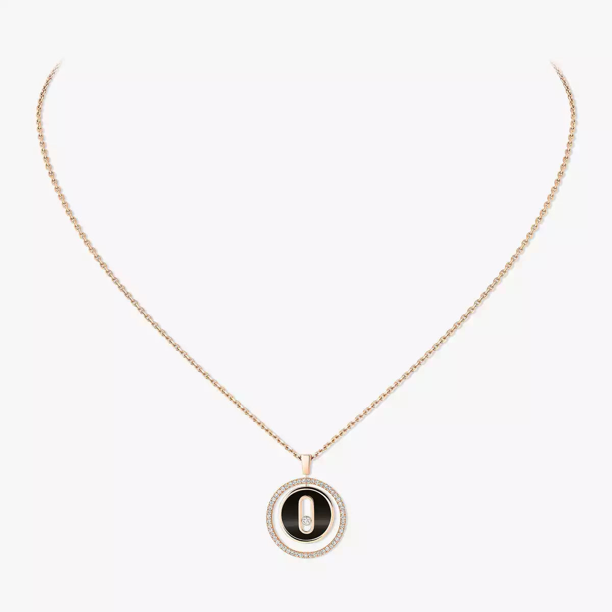 [AuraEcho]Lucky Move Diamond Necklace in Rose Gold and White Mother-of-Pearl