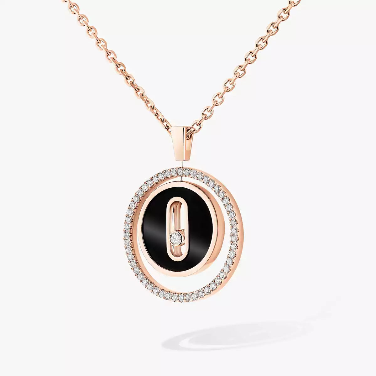 [AuraEcho]Lucky Move Diamond Necklace in Rose Gold and White Mother-of-Pearl