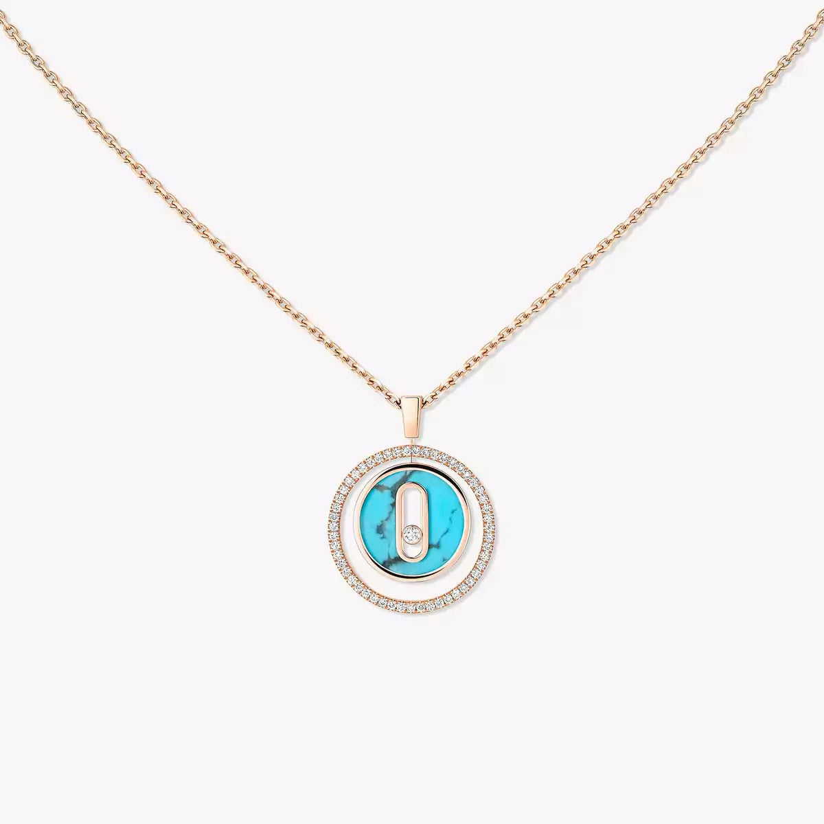 [AuraEcho]Lucky Move Diamond Necklace in Rose Gold and White Mother-of-Pearl