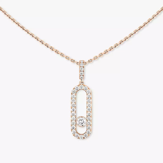 [AuraEcho]Move Uno Diamond Necklace in Rose Gold