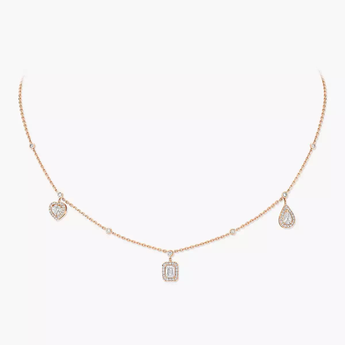 [AuraEcho]My Twin Diamond Necklace in Silver