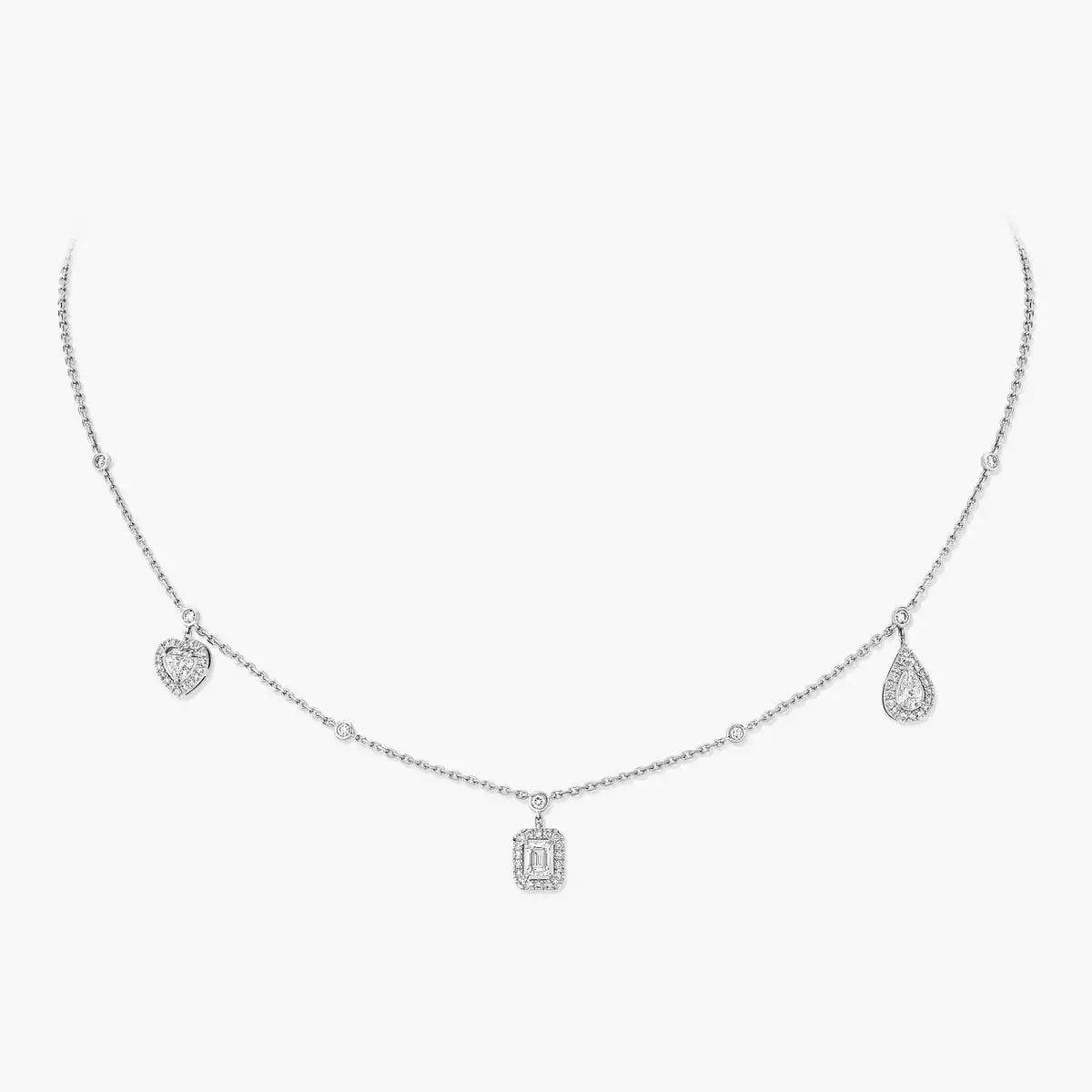 [AuraEcho]My Twin Diamond Necklace in Silver