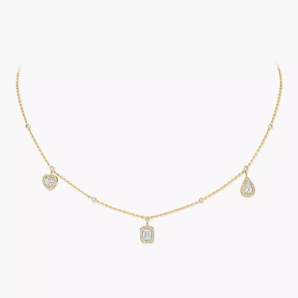 [AuraEcho]My Twin Diamond Necklace in Silver