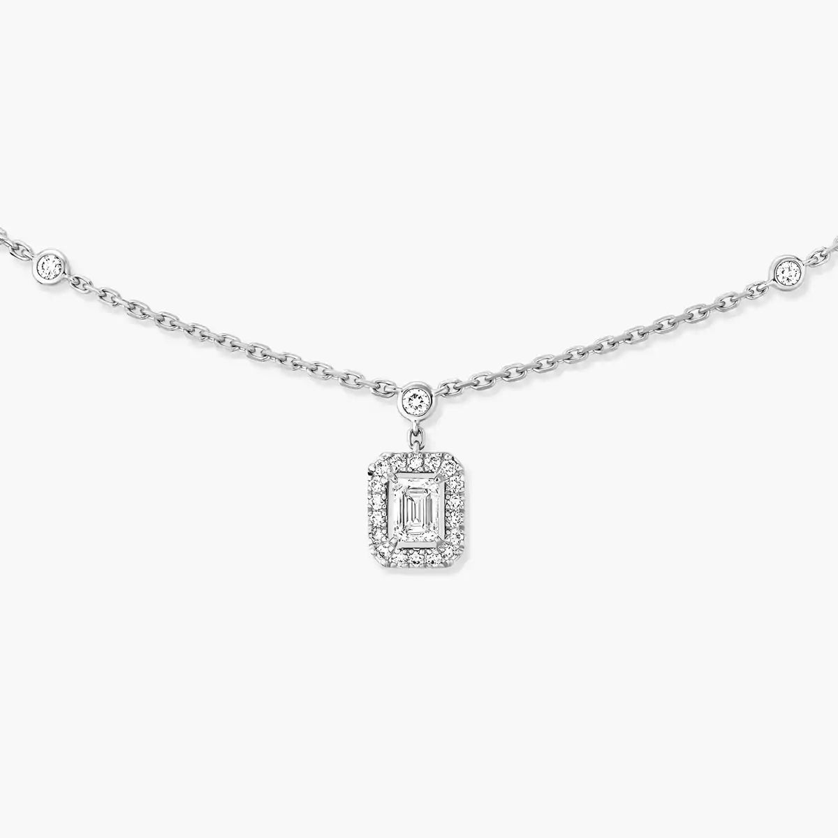 [AuraEcho]My Twin Diamond Necklace in Silver