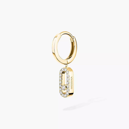 [AuraEcho]Move Uno Single Diamond Hoop Earring