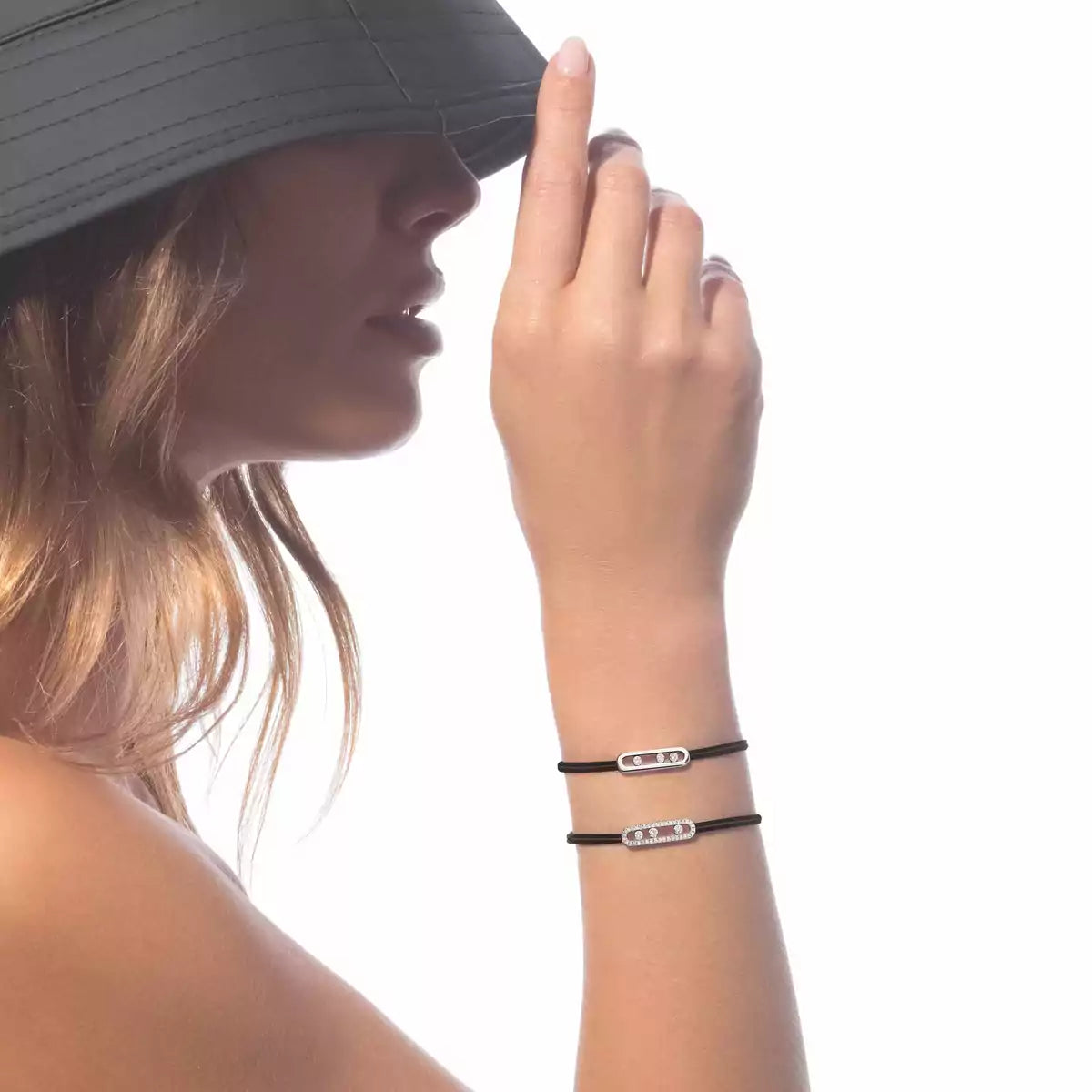 [AuraEcho]Messika Care(s) pink cord pavé bracelet
