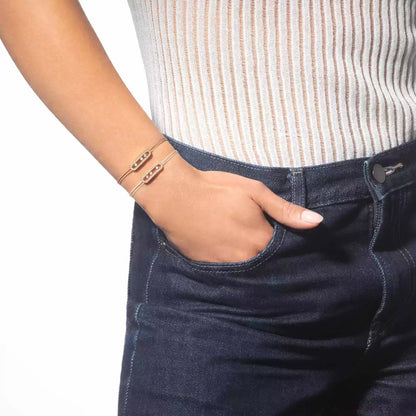 [AuraEcho]Messika Care(s) pink cord pavé bracelet