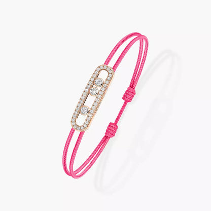 [AuraEcho]Messika Care(s) pink cord pavé bracelet