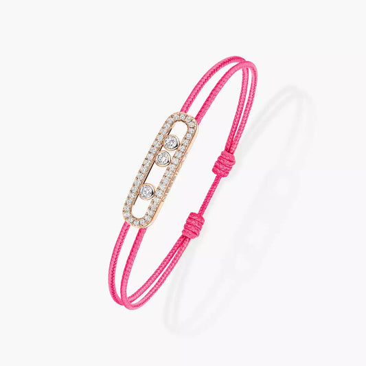 [AuraEcho]Messika Care(s) pink cord pavé bracelet