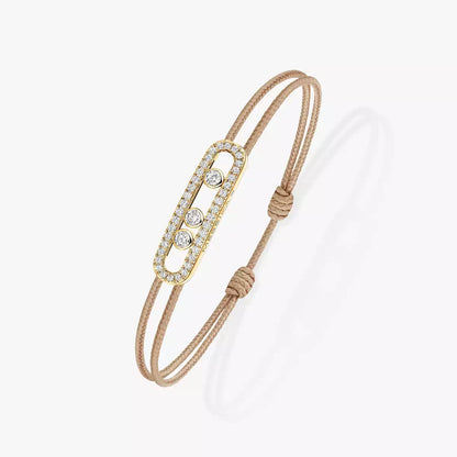 [AuraEcho]Messika Care(s) pink cord pavé bracelet