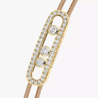 [AuraEcho]Messika Care(s) pink cord pavé bracelet