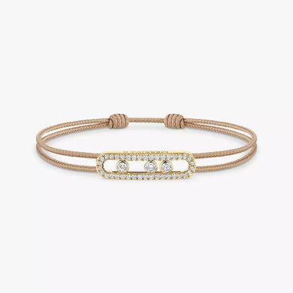 [AuraEcho]Messika Care(s) pink cord pavé bracelet
