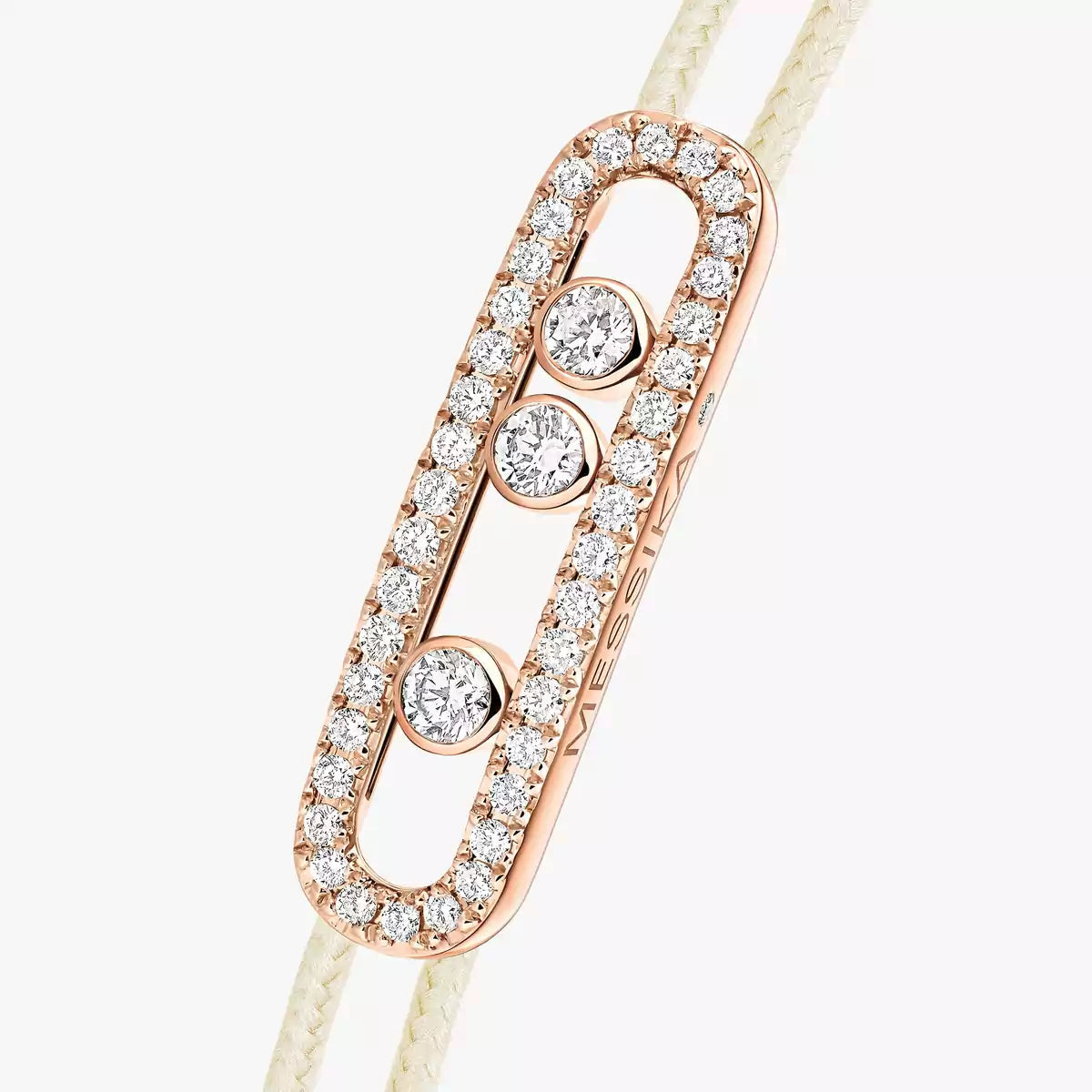 [AuraEcho]Messika Care(s) pink cord pavé bracelet