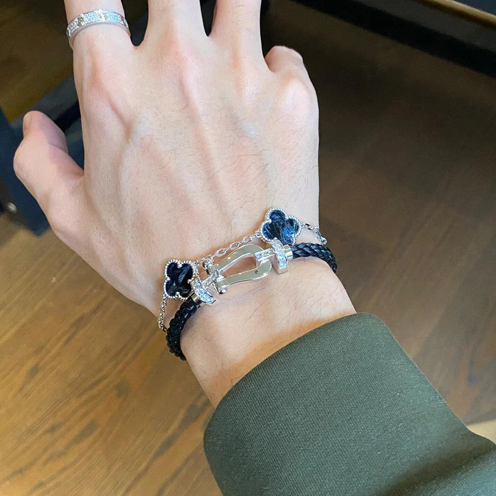 [Auraecho]CLOVER 5 MOTIF PIETERSITE BRACELET COLLECTION