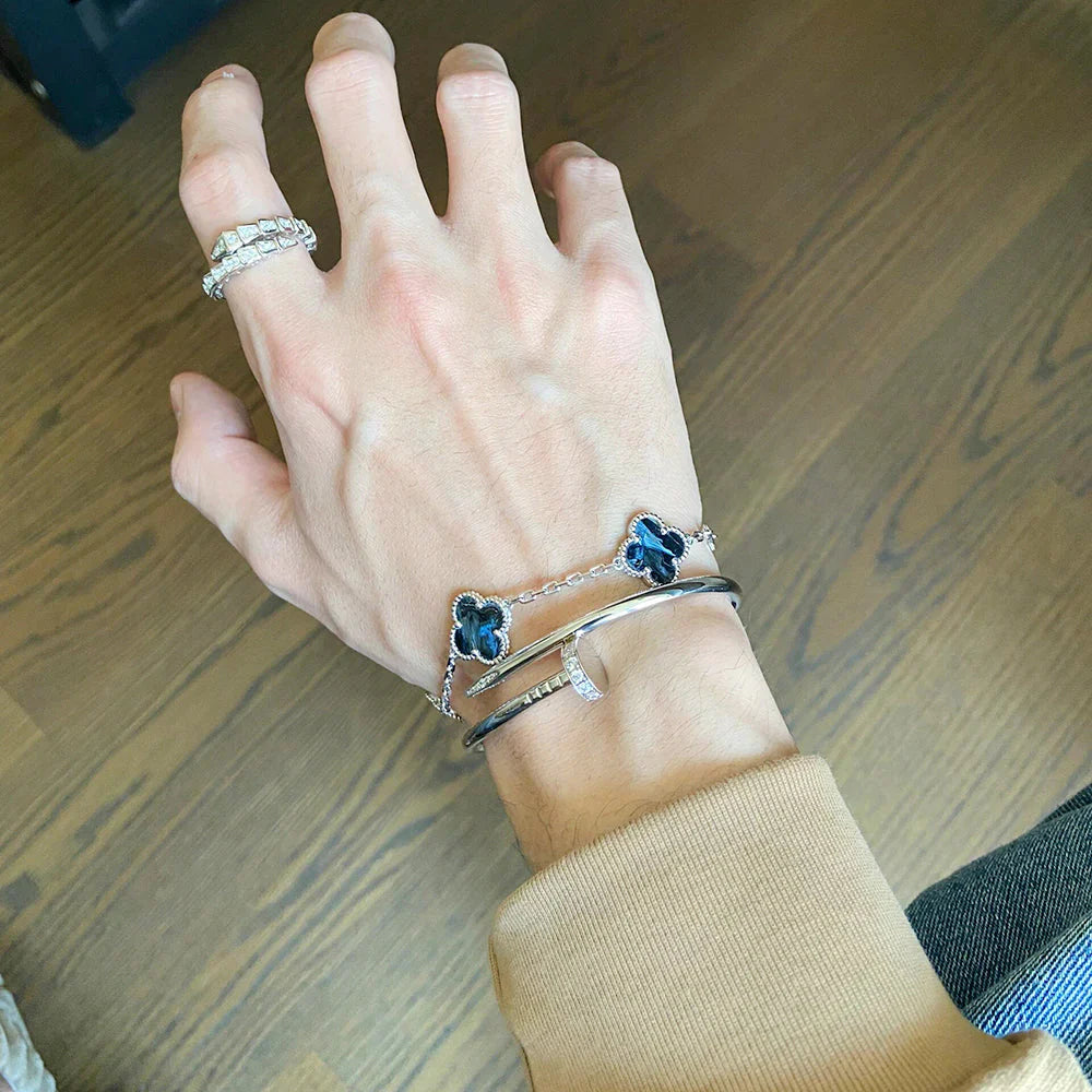 [Auraecho]CLOVER 5 MOTIF PIETERSITE BRACELET COLLECTION