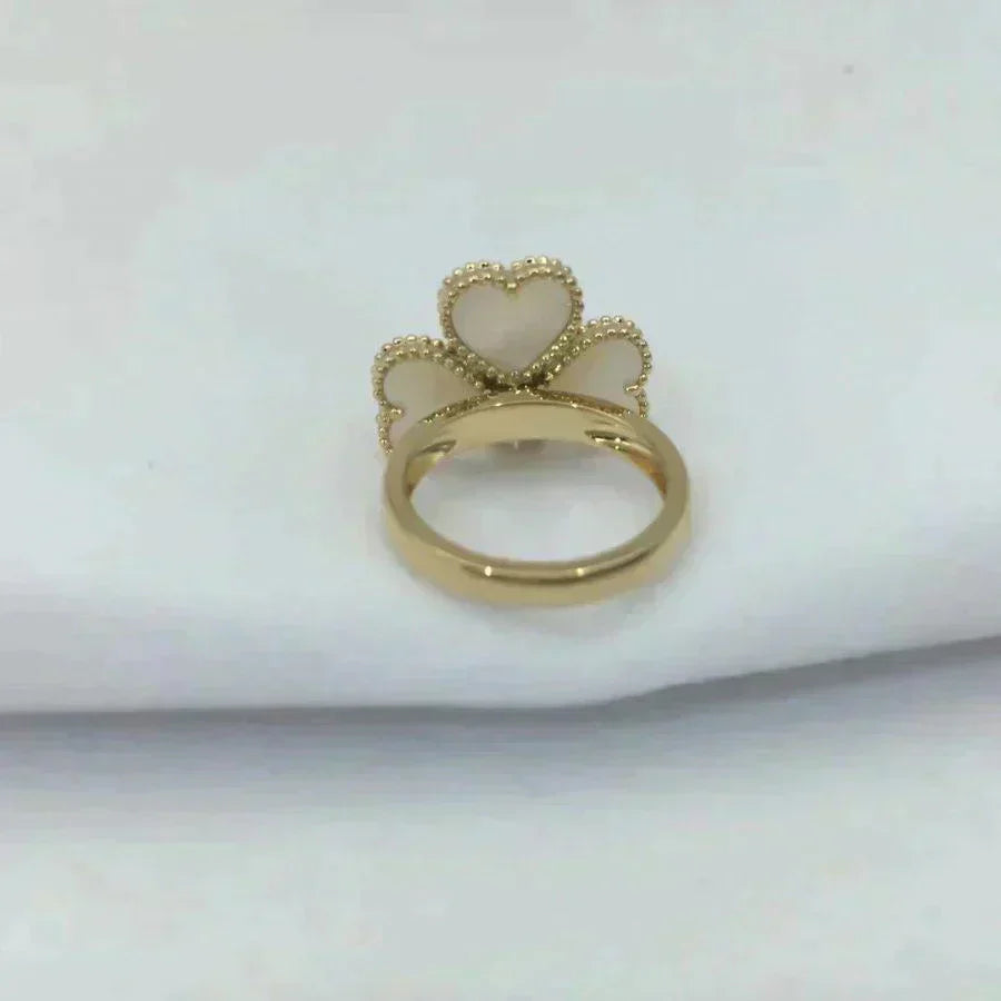 [AuraEcho Jewelry]SWEET CLOVER WHITE MOP RING