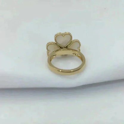 [AuraEcho Jewelry]SWEET CLOVER WHITE MOP RING