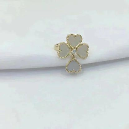 [AuraEcho Jewelry]SWEET CLOVER WHITE MOP RING