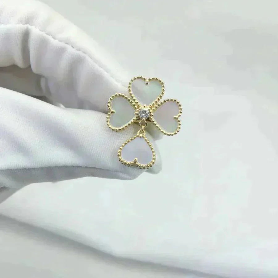 [AuraEcho Jewelry]SWEET CLOVER WHITE MOP RING