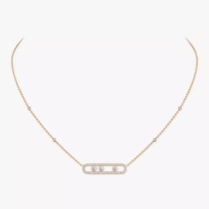[AuraEcho] Move Pave_ Rose Gold Diamond Necklace